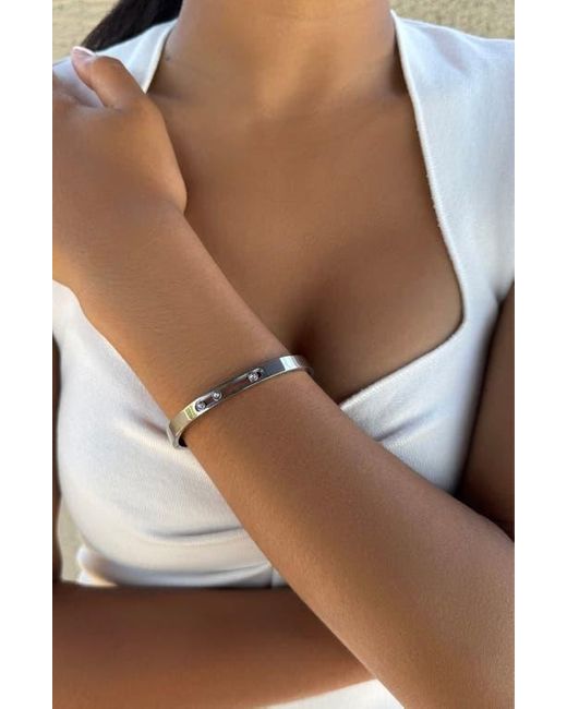 Adornia Metallic Tarnish Resistant Cubic Zirconia Bangle Bracelet
