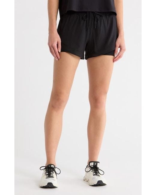 90 Degrees Black Lightstreme Lite Wave 2-In1 Shorts