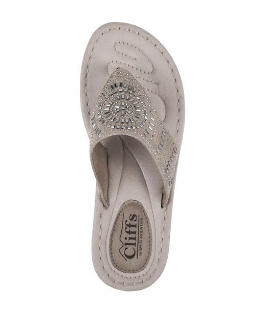 White Mountain Gray Cienna Thong Comfort Sandal