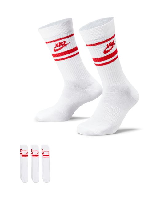 Nike White 3-pack Dri-fit Everyday Essentials Crew Socks for men