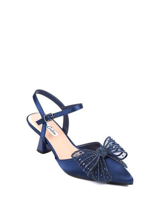 Lady Couture Blue Leslie Pointed Toe Pump