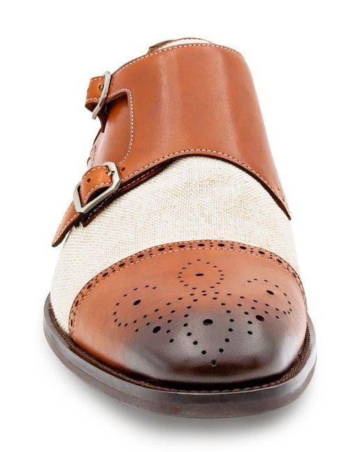 Mezlan Brown Patina Monk Strap Loafer for men