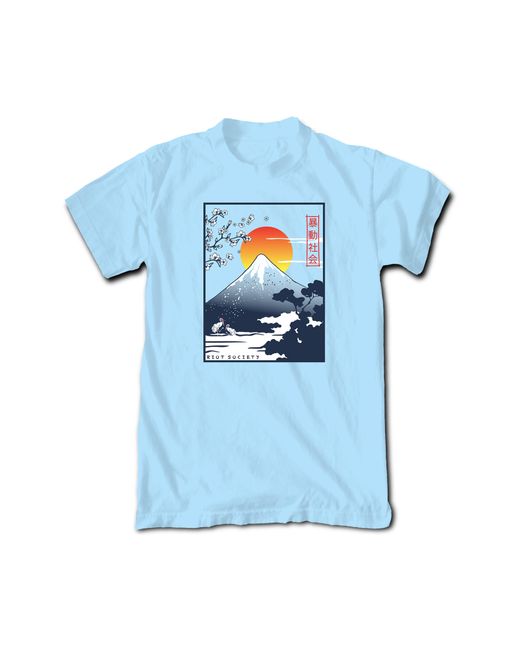 Riot Society Blue Mt. Fuji Graphic T-shirt for men