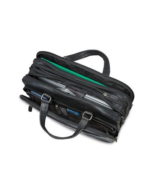 Mancini Black Expandable Rfid Briefcase for men