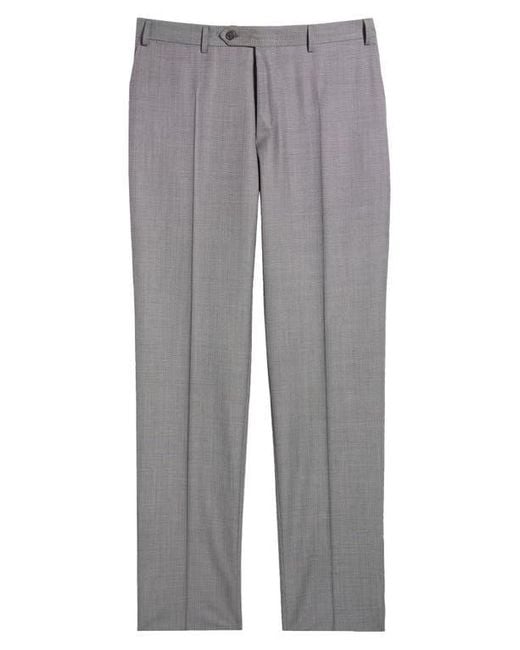 Canali Gray Impeccabile Regular Fit Bird's Eye Super 130S Wool Dress Pants for men