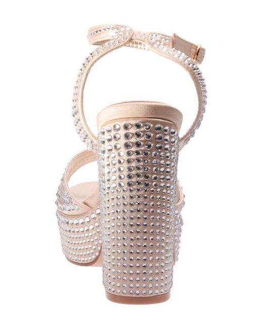 Lady Couture Pink Rhinestone Platform Ankle Strap Sandal