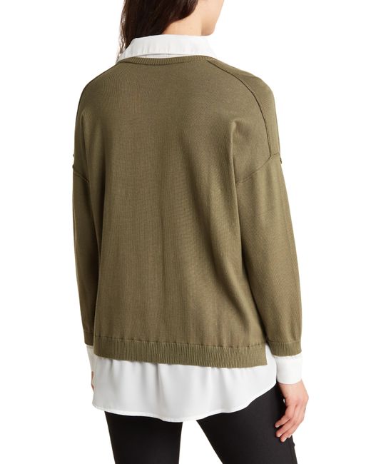 Adrianna Papell Green Twofer Sweater