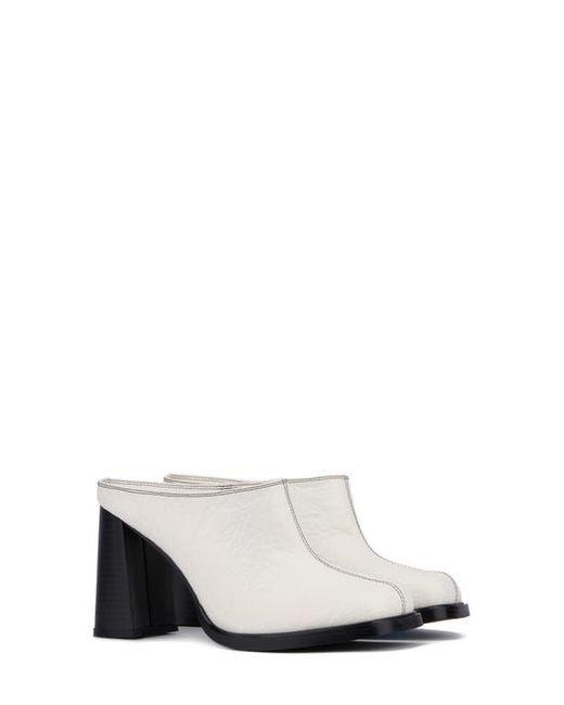 Olivia Miller White Square Toe Mule