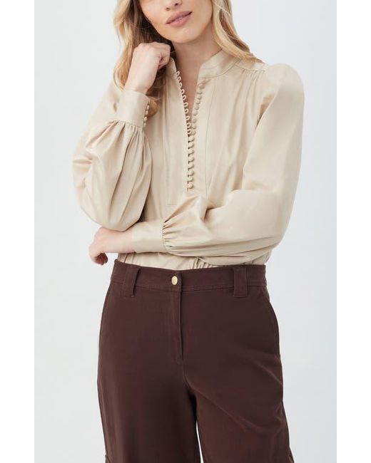 Trina Turk Natural Sisi Long Sleeve Organic Cotton Shirt