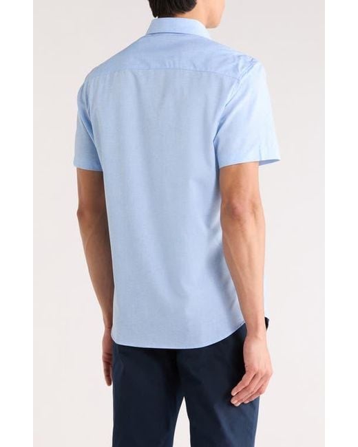 Con.struct Blue Short Sleeve Woven Button-Down Shirt for men