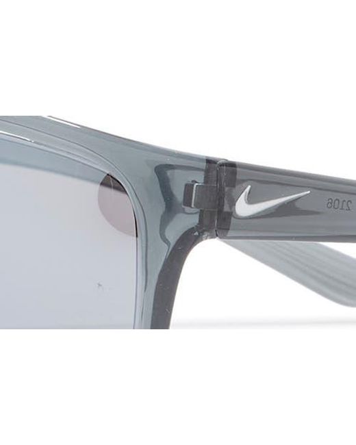Nike Blue Adrenaline 66Mm Rectangular Sunglasses for men
