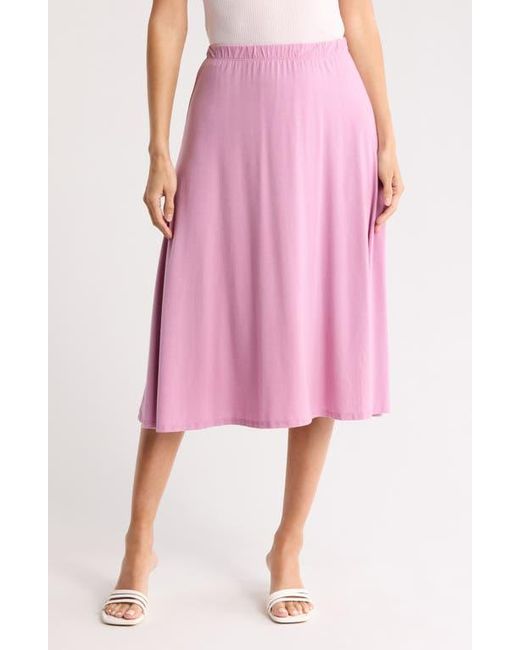 Go Couture Pink Flared Midi Skirt