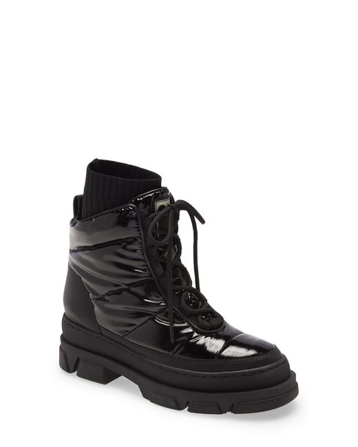 Sam Edelman Tabitha Quilted Laceup Boot in Black Lyst