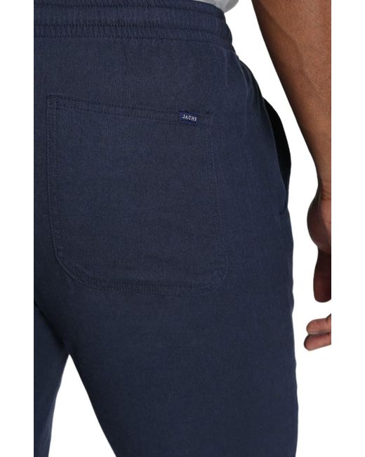 Jachs New York Blue Pull-on Linen Blend Pants for men