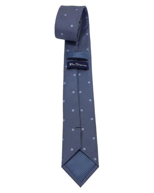 Ben Sherman Blue Dot Print Tie for men