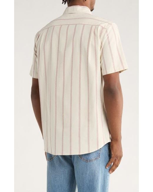Quiksilver Natural Keel Stripe Classic Fit Short Sleeve Shirt for men