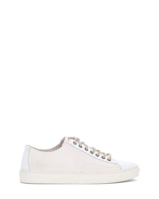 Frye White Astor Cap Toe Low Top Sneaker for men