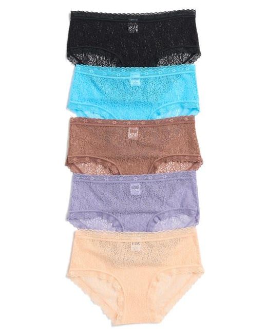 Nordstrom Rack Natural Assorted 5-Pack Lace Hipster Briefs