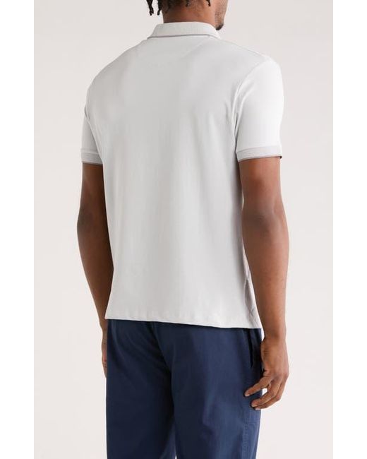 Cactus Man Blue Tipped & Textured Half Zip Polo for men