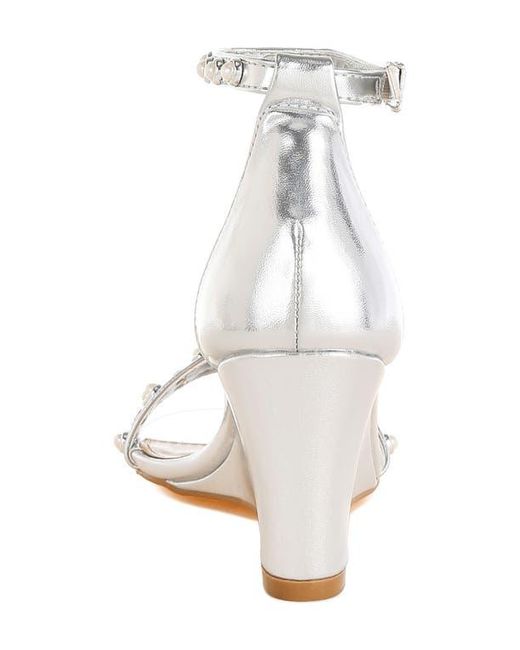 Rag & Co White Jumera Wedge Sandal