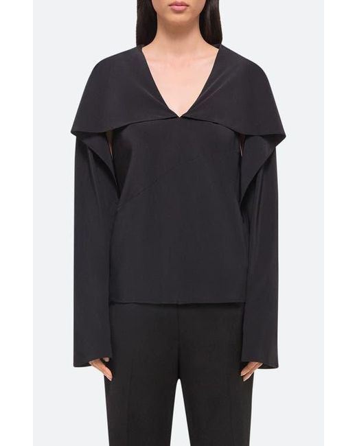 Helmut Lang Black Silk Scarf Top