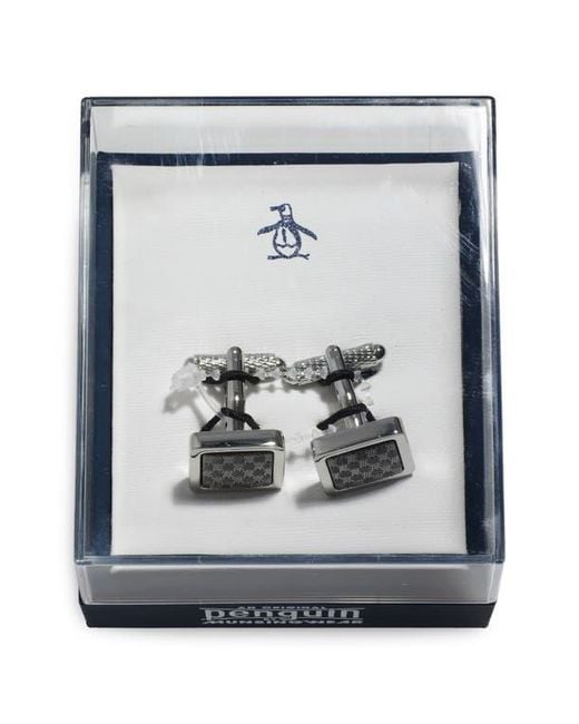 Original Penguin Gray Checkerboard Cufflink Accessories for men
