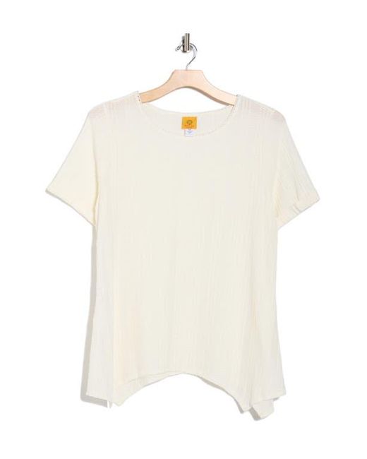 Ruby Rd White Short Sleeve Textured Knit Top