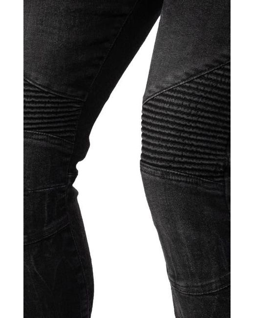 Xray Jeans Black Distressed Moto Slim Jeans for men