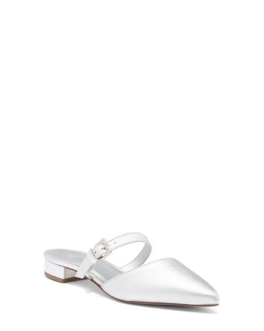 Bruno Magli White Pia Pointed Toe Mule