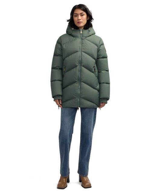 Scotch & Soda Green Fallon Inverted Chevron Quilted Down Jacket
