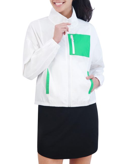 SAGE Collective White Colorblock Rainmaker Woven Jacket