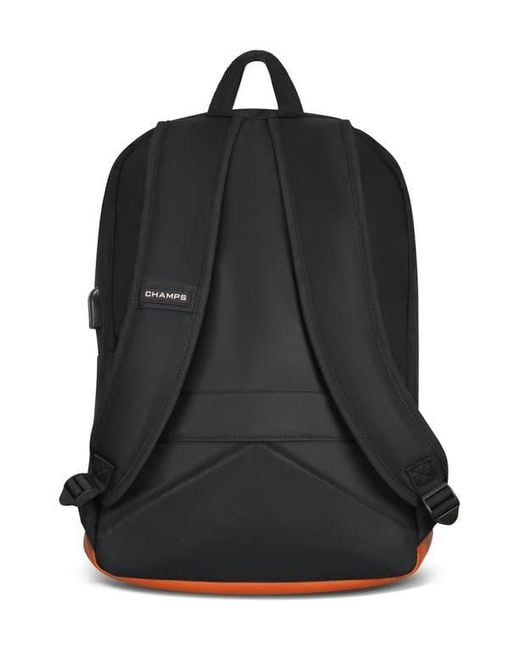 CHAMPS Black Nylon Backpack for men