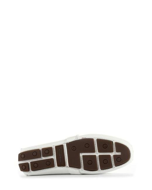 Aston Marc White Charter Side Buckle Driving Loafers for men