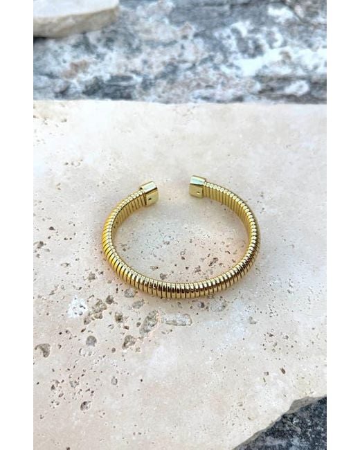 Adornia Metallic Omega Coil Cuff Bracelet