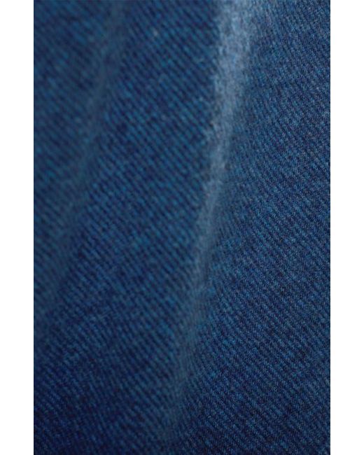 Bugatchi Blue Brushed Cotton Blend Quarter Zip Pullover for men