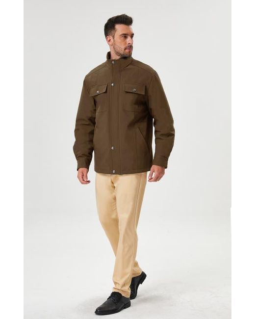 Hawke & Co. Brown Thermal Lined Softshell Work Jacket for men