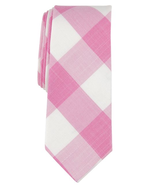 Original Penguin Pink Everett Plaid Tie for men