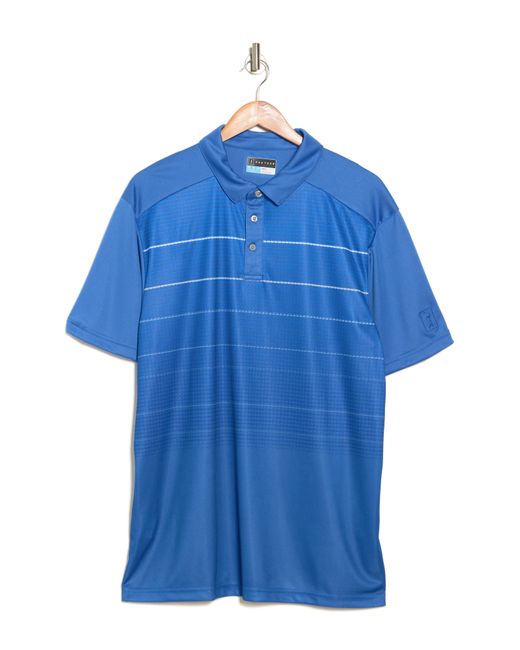PGA TOUR Blue Horizontal Stripe Polo for men