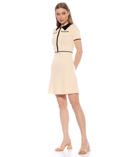 Alexia Admor Natural Francine Collared Short Sleeve Knit Dress