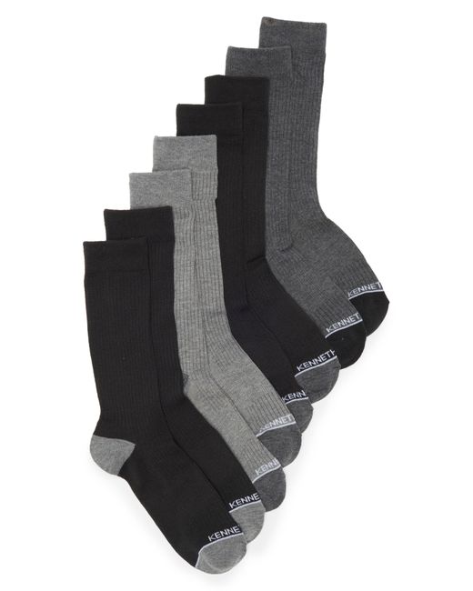 Kenneth Cole Black Assorted 4-pack Dress Crew Socks for men