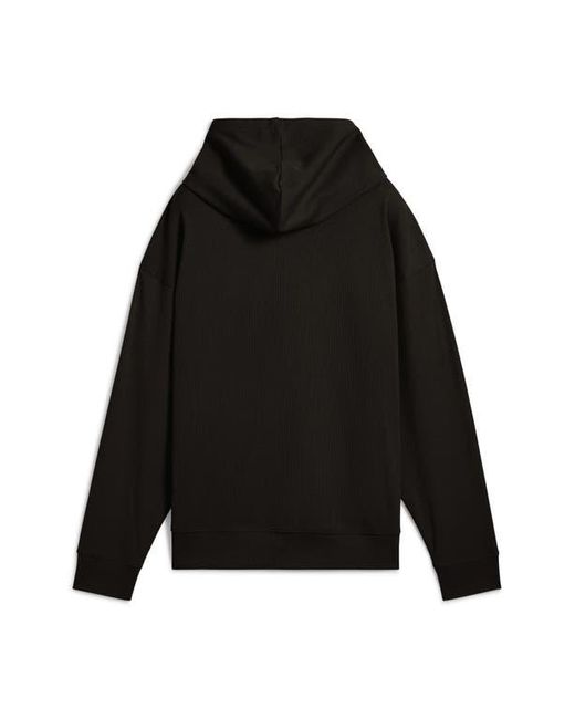 PUMA Black Essential Comfort Rib Hoodie