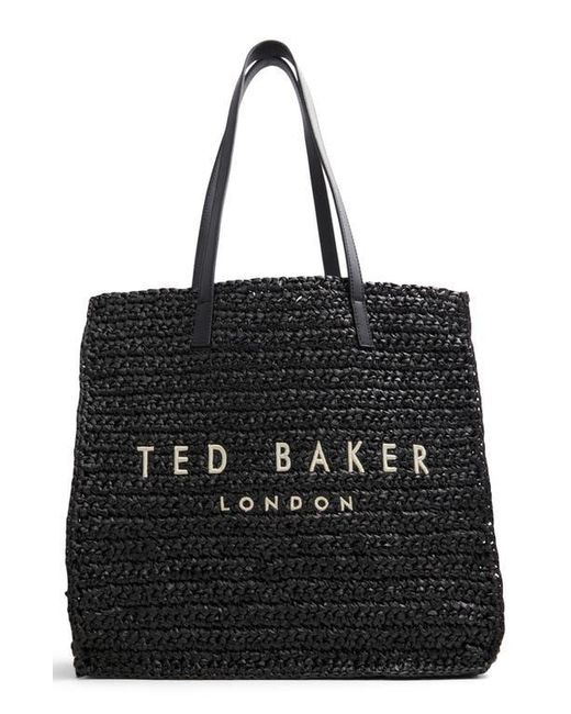 Ted Baker Black Skye Straw Tote Bag