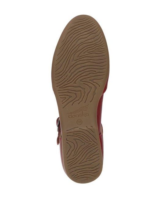 Dansko Red Liv Ankle Strap Flat