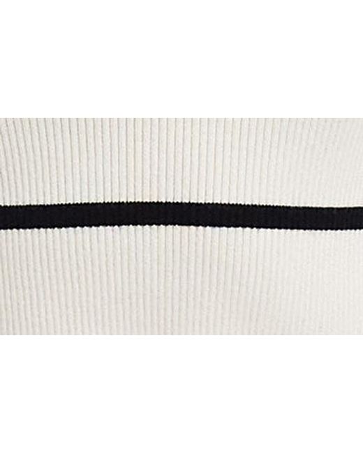 Miss Selfridge White Stripe Open Back Crop Sweater