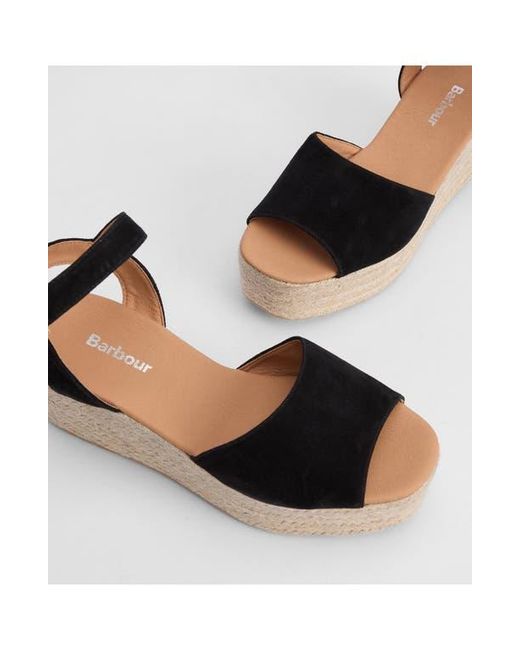 Barbour White Espadrille Platform Sandal