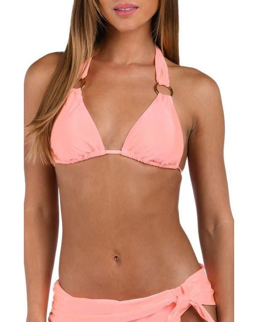Sunshine 79 Pink Solids Triangle Bikini Top