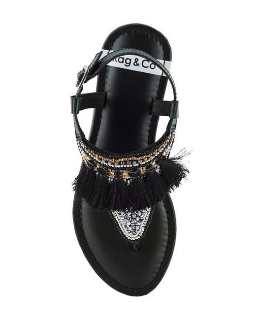 Rag & Co Black Risha Tassel Sandal