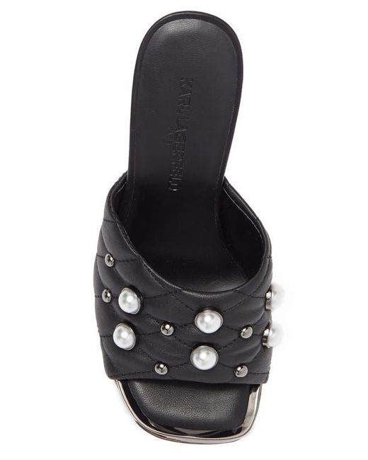 Karl Lagerfeld Black Amina Studded Heeled Mule