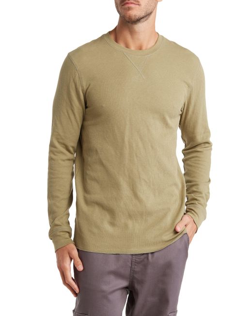 Abound Natural Crew Neck Long Sleeve Thermal Top In Olive Aloe At Nordstrom Rack for men