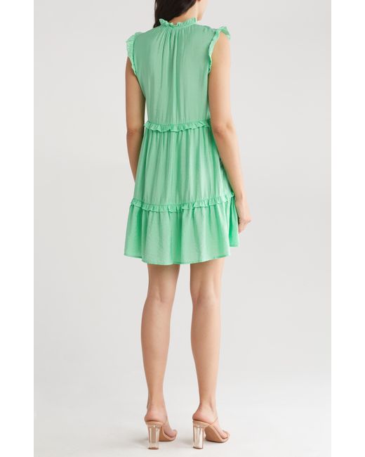 Vero Moda Green Josie Ruffle Trim Sleeveless Dress